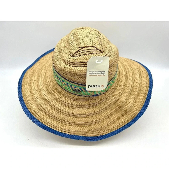 New Pistil Wide Brim Floppy Summer Straw Sun Hat Beach Women's Unisex OS NWT - Picture 6 of 13